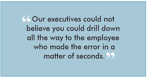 Defect System - Our executives could not believe you could drill down all the way to the employee who made the error